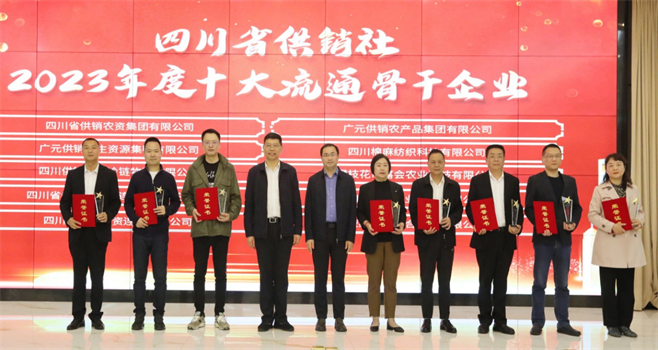 四川省棉麻集團(tuán)有限公司相關(guān)單位和個(gè)人榮獲四川省供銷社“2023年度十大流通骨干企業(yè)、最美供銷人”榮譽(yù)獎(jiǎng)項(xiàng)